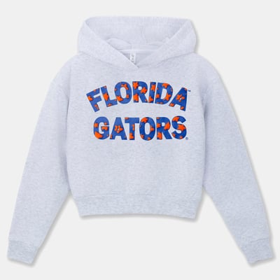 Florida Gators ZooZatz Girls Youth Cropped Hoodie - Heather Gray