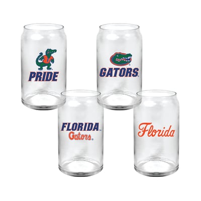  Florida Gators Indigo Falls Core Collectors Glass Can 4-Pack Set