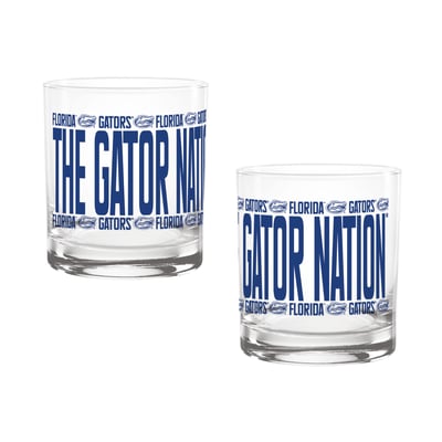 Indigo Falls Florida Gators Elevated Rocks Glass - Set of 2
