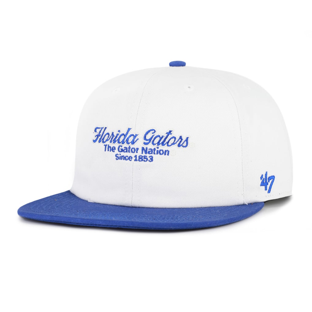 Florida Gators '47 Script Stack Relaxed Captain Adjustable Hat - White/Royal