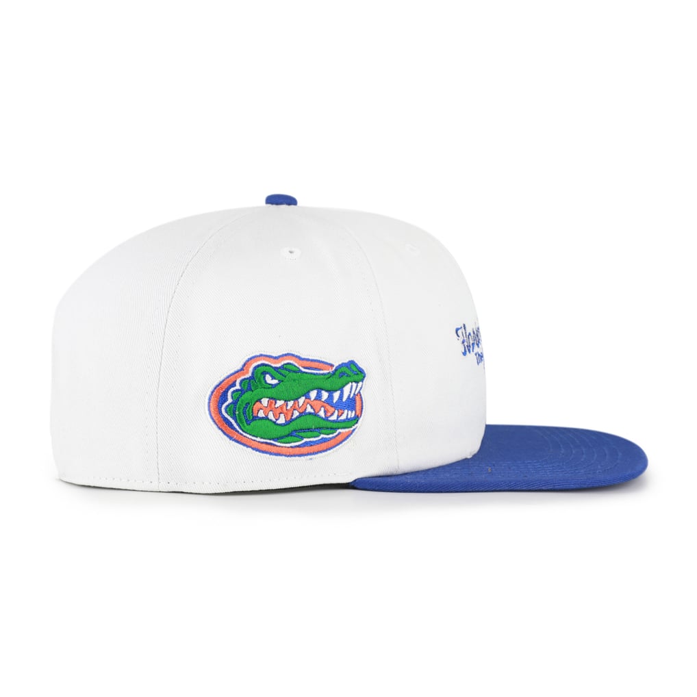 Florida Gators '47 Script Stack Relaxed Captain Adjustable Hat - White/Royal