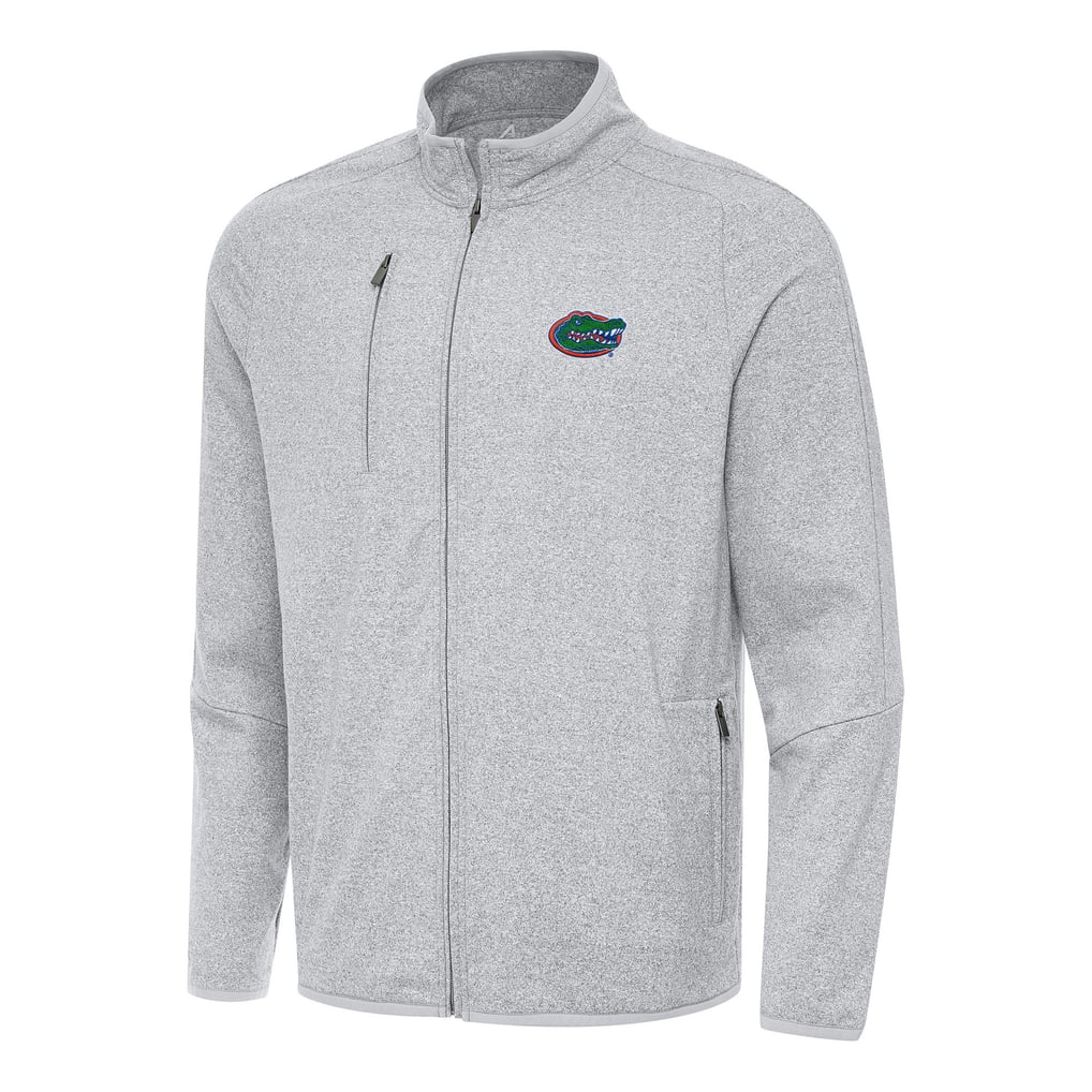 Florida Gators Antigua Hold-Up Full-Zip Tri-Blend Jacket - Heather Gray