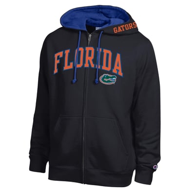 Florida Gators Champion Arch Logo Full-Zip Fleece Hoodie - Black