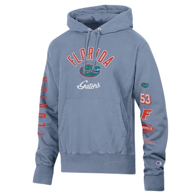  Florida Gators Champion Garment-Dye Reverse Weave Pullover Hoodie - Blue