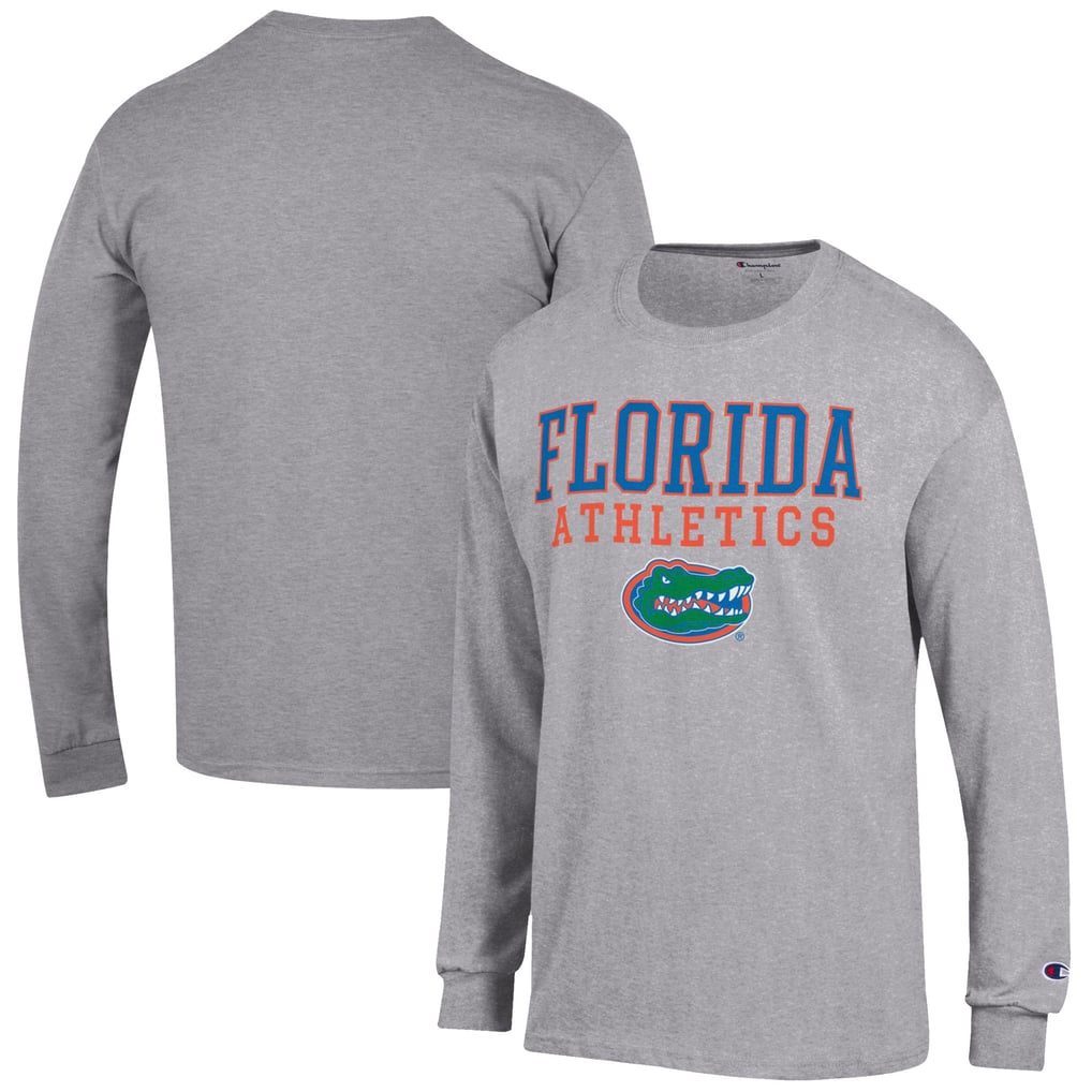  Florida Gators Champion Athletics Logo Stack Long Sleeve T-Shirt - Gray
