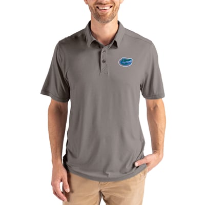 Florida Gators Cutter & Buck Coastline Epic Comfort Eco Recycled Polo - Gray