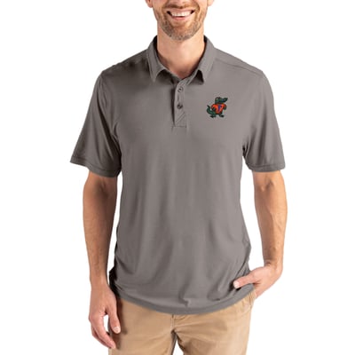 Florida Gators Cutter & Buck Coastline Epic Comfort Eco Recycled Polo - Gray