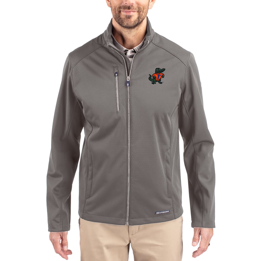 Florida Gators Cutter & Buck Evoke Eco Softshell Recycled Full-Zip Jacket - Gray