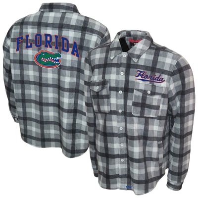 Florida Gators Franchise Club Sherpa Flannel Full-Button Jacket - Gray