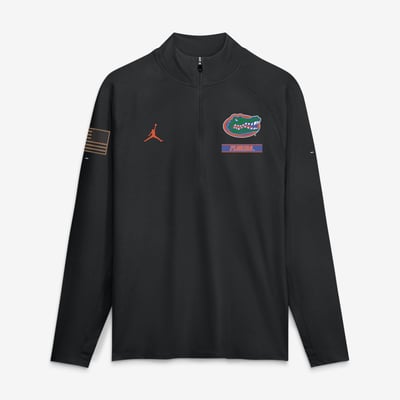 Florida Gators Jordan Brand 2026 Military Appreciation Stride Raglan Dri-FIT Half-Zip Pullover - Black
