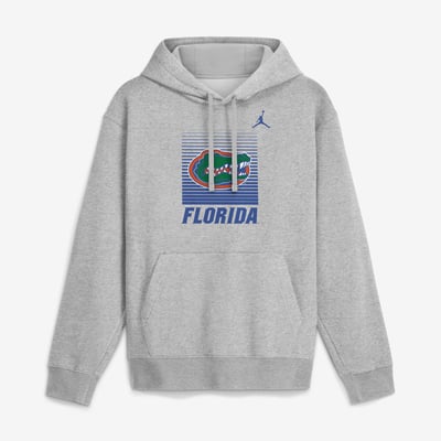  Florida Gators Jordan Brand Primetime Gradient Square Club Hoodie - Heather Gray