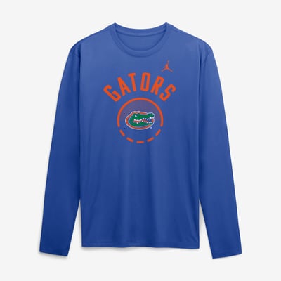 Florida Gators Jordan Brand 2026 Courtside Basketball Shootaround Legend Dri-FIT Long Sleeve T-Shirt - Royal