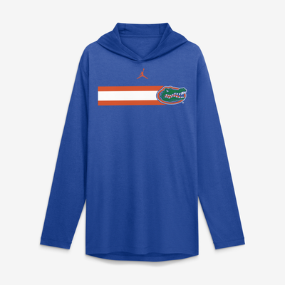 Florida Gators Jordan Brand Primetime Pattern Tri-Blend Dri-FIT Long Sleeve Hooded T-Shirt - Royal