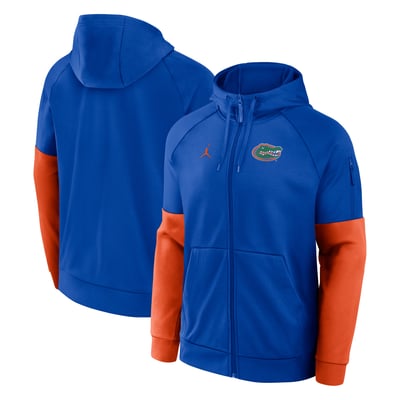  Florida Gators Jordan Brand Primetime Primary Logo Therma-FIT Raglan Full-Zip Hoodie - Royal