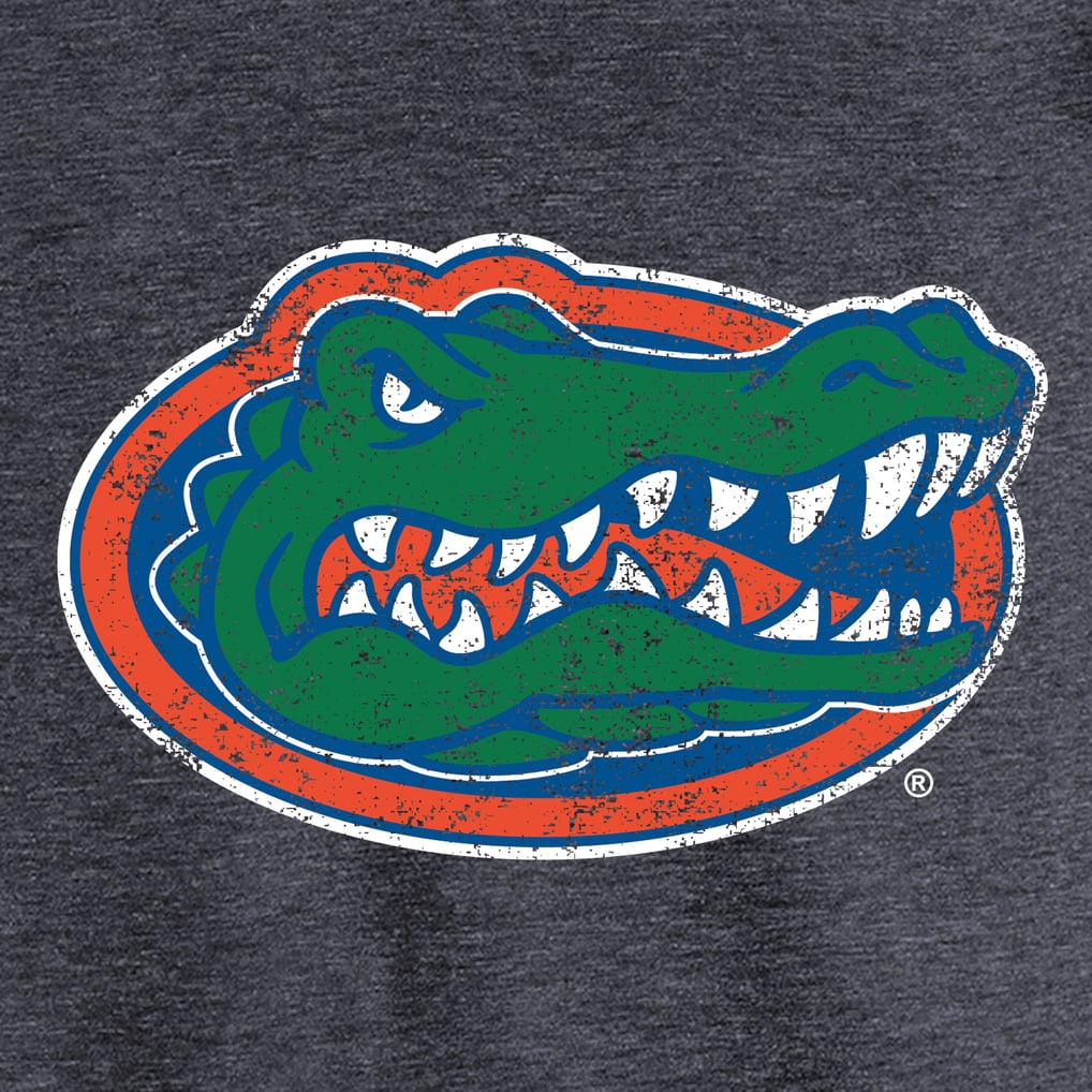 Florida Gators Left Chest Distressed Logo Tri-Blend T-Shirt - Navy Heathered