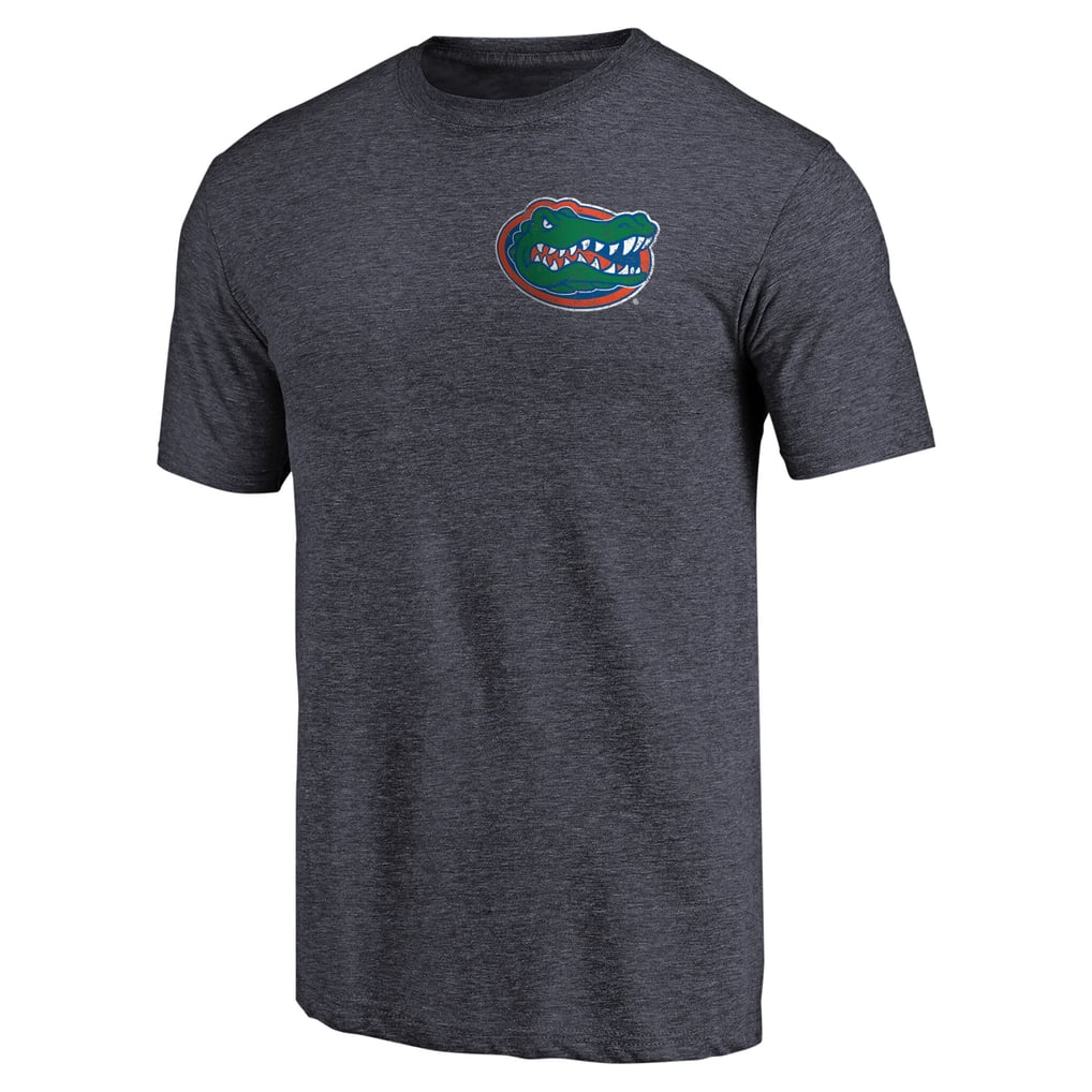 Florida Gators Left Chest Distressed Logo Tri-Blend T-Shirt - Navy Heathered
