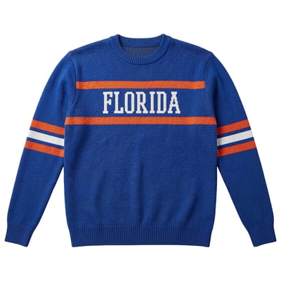  Florida Gators Uscape Apparel Renew Sleeve Stripe Sweater - Royal