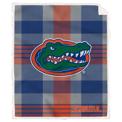 Florida Gators Pegasus Bold Plaid Steel 50" x 60" Ultra Cozy Sherpa Blanket