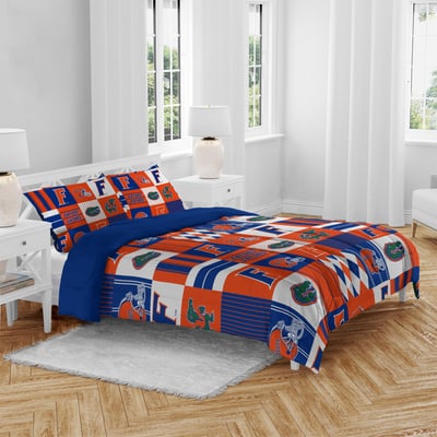 Florida Gators Pegasus Patchwork Plaid Three-Piece Full/Queen Bed in a Bag Set