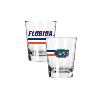 Florida Gators The Memory Company Two-Piece 15oz. Big Stripes Double Old Fashioned Glass Set