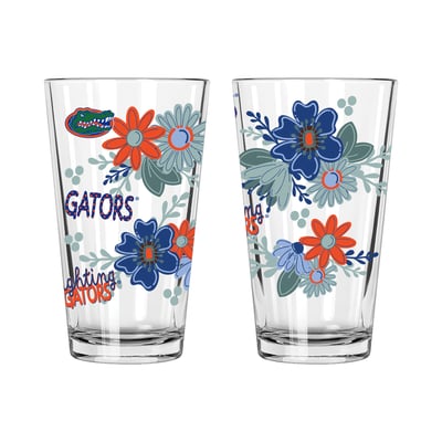 Florida Gators The Memory Company Two-Piece 16oz. Flowers Pint Glass Set