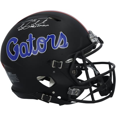 Tim Tebow Florida Gators Autographed Fanatics Authentic Riddell Black Speed Authentic Helmet with "07 Heisman" Inscription