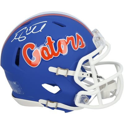 Tim Tebow Florida Gators Autographed Fanatics Authentic Riddell Blue Matte Speed Mini Helmet