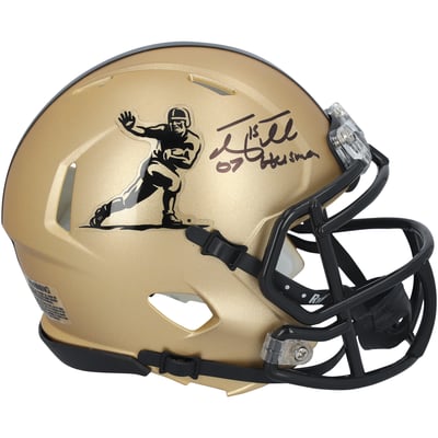 Tim Tebow Florida Gators Autographed Fanatics Authentic Riddell Heisman Gold Speed Mini Helmet with "07 Heisman" Inscription