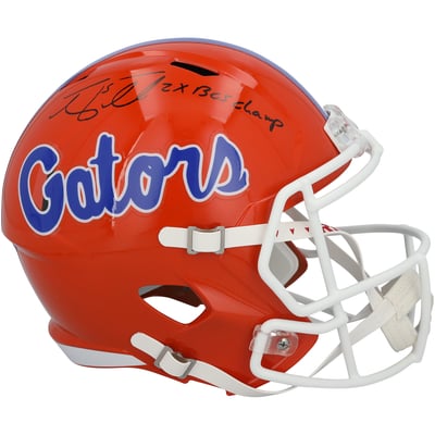 Tim Tebow Florida Gators Autographed Fanatics Authentic Riddell Speed Replica Helmet with "2x BCS Champ" Inscription