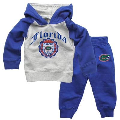 Florida Gators Wes & Willy Toddler Raglan Hoodie & Sweatpants Set - Gray/Royal