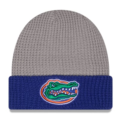 Florida Gators New Era Unisex Cuffed Waffle Knit Hat - Gray/Royal