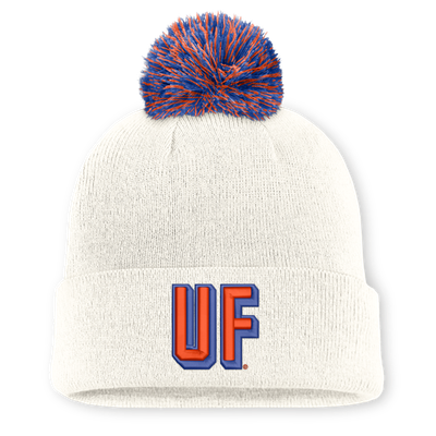 Florida Gators Nike Unisex Letter Mascot Knit Hat with Pom - White