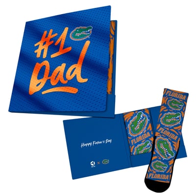  Florida Gators Rock Em Unisex #1 Dad Gift Card Socks - Royal