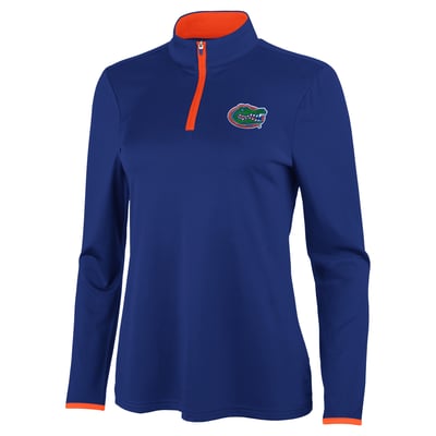 Florida Gators Antigua Women's Brink Quarter-Zip Pullover - Royal/Orange