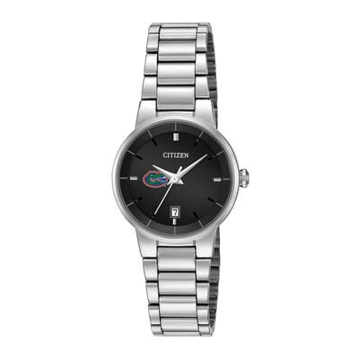 Florida Gators Citizen Watch Women's Black Dial Stainless Steel Watch - Silver