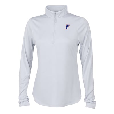  Florida Gators Columbia Women's Fairway Breeze Quarter-Zip Pullover - White