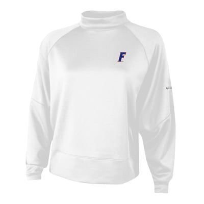  Florida Gators Columbia Women's Par-Performance Raglan Dolman Mock Neck Sweatshirt - White