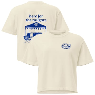 Florida Gators Comfort Colors Women's Here For The Tailgate Cropped T-Shirt - Cream