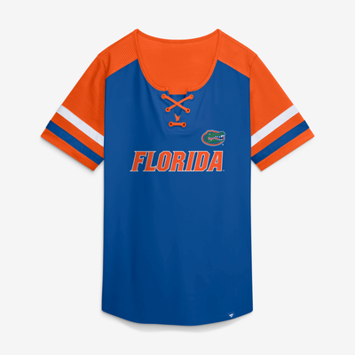 Florida Gators Fanatics Women's Power Play Athena Lace-Up T-Shirt - Royal