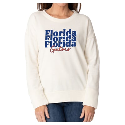 Florida Gators Flying Colors Apparel Women's Marly Side Split Sweatshirt - Cream
