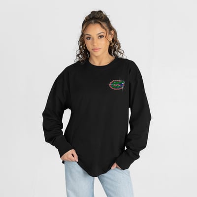  Florida Gators Gameday Couture Women's Light It Up Rhinestone Long Sleeve T-Shirt - Black