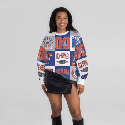  Florida Gators Gameday Couture Women's Highlight Reel Patchwork Long Sleeve Pullover - Royal