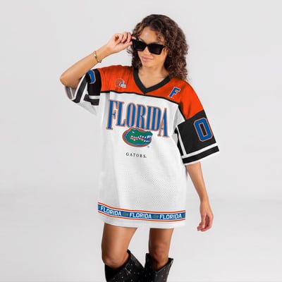 Florida Gators Gameday Couture Women's Hustle Mode Jersey Dress - White