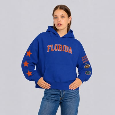  Florida Gators Hype and Vice Women's Cropped Spirit Hoodie - Royal