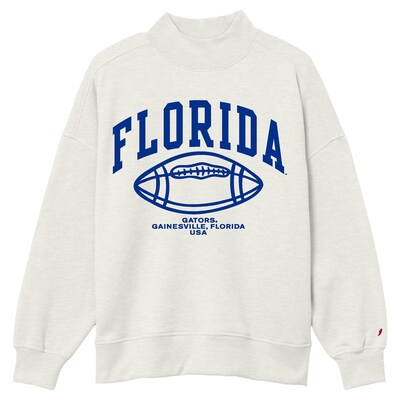 Florida Gators League Collegiate Wear Women's Diana Mock Neck Football Sweatshirt - Oatmeal