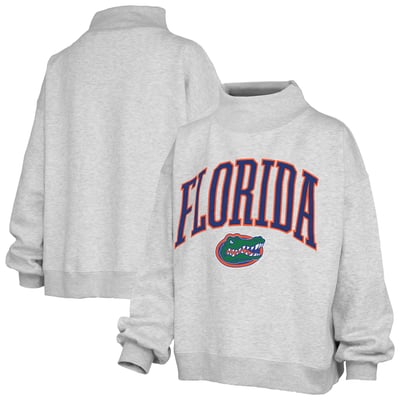 Florida Gators Pressbox Women's Nelson Texture Lingo Mock Neck Fleece Sweatshirt - Heather Gray