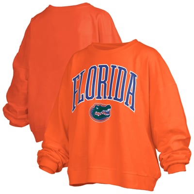 Florida Gators Pressbox Women's Oversized Janise Arch Over Logo Fleece Sweatshirt - Orange