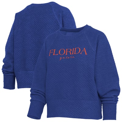 Florida Gators Pressbox Women's Champagne Nova Quilted Sweatshirt - Royal