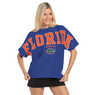  Florida Gators Pressbox Women's Flannigan Oversized T-Shirt - Royal