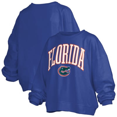 Florida Gators Pressbox Women's Oversized Janise Arch Over Logo Fleece Sweatshirt - Royal